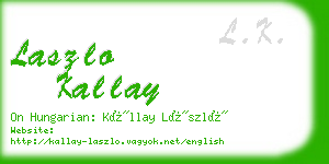 laszlo kallay business card